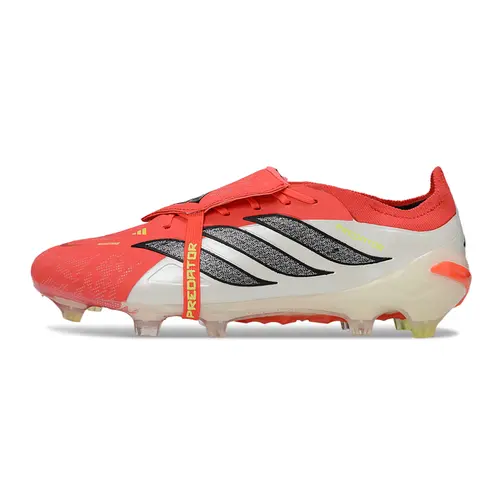 Chuteira Campo Adidas Predator Tongue 26 Elite FG Vermelho, Branco e Preto 