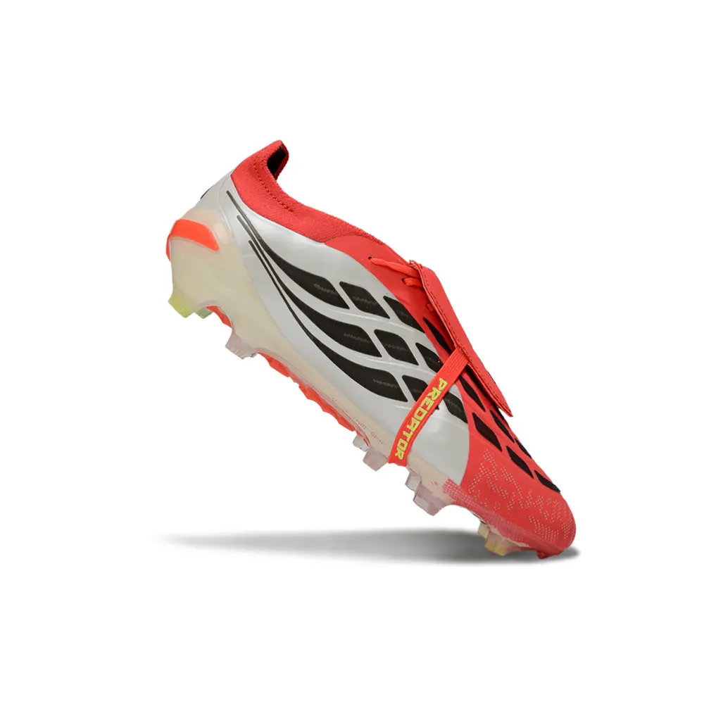Chuteira Campo Adidas Predator Tongue 26 Elite FG Vermelho, Branco e Preto 