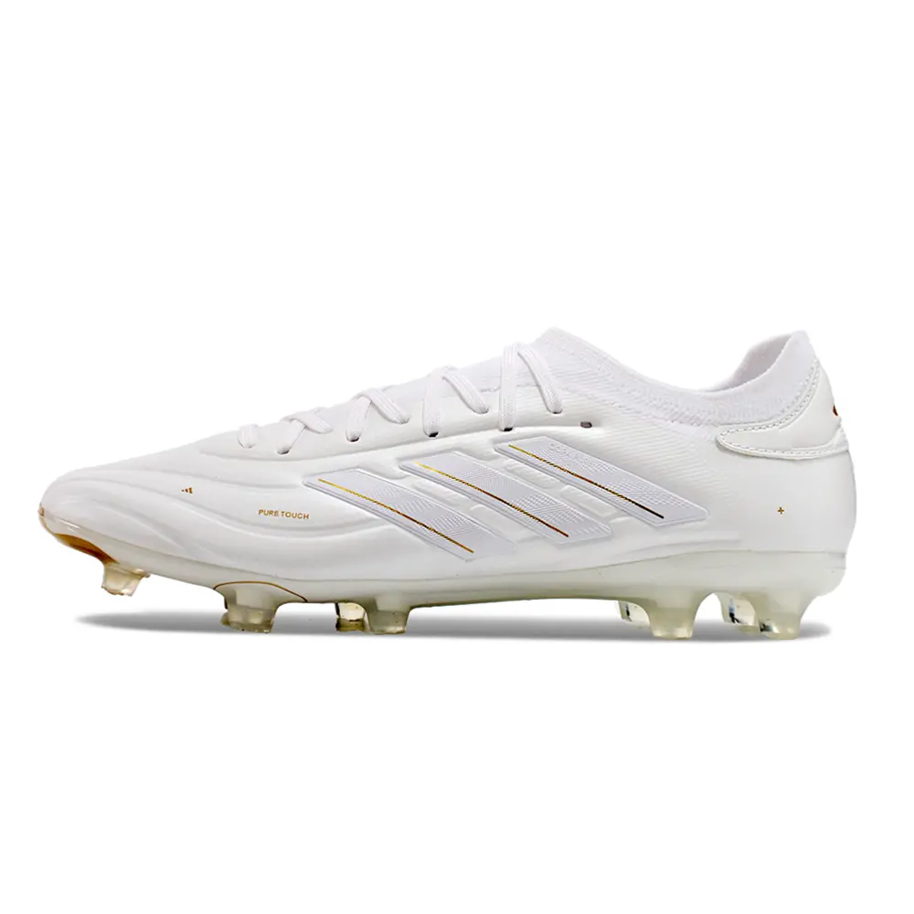 Chuteira Campo Adidas Copa Pure II + FG Branca e Dourada
