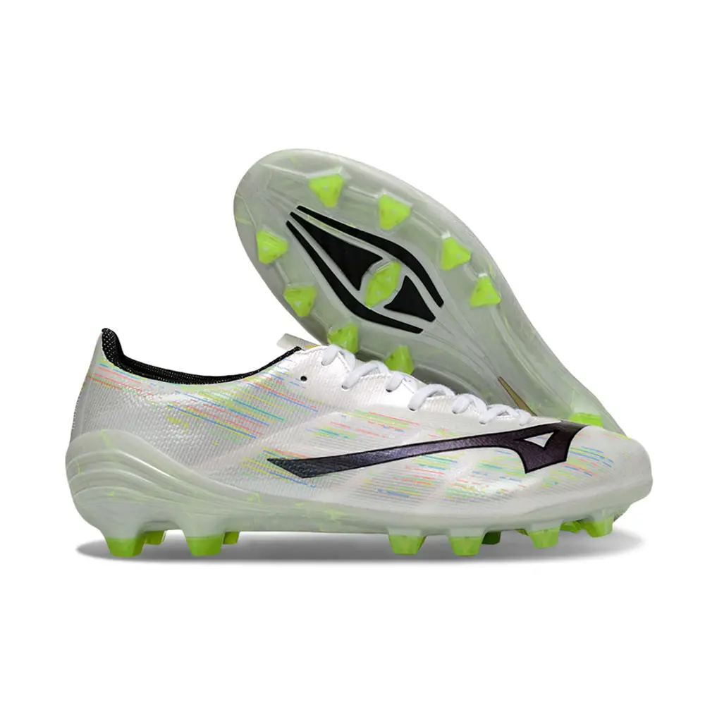 Chuteira Campo Mizuno Alpha II FG Branco e Verde