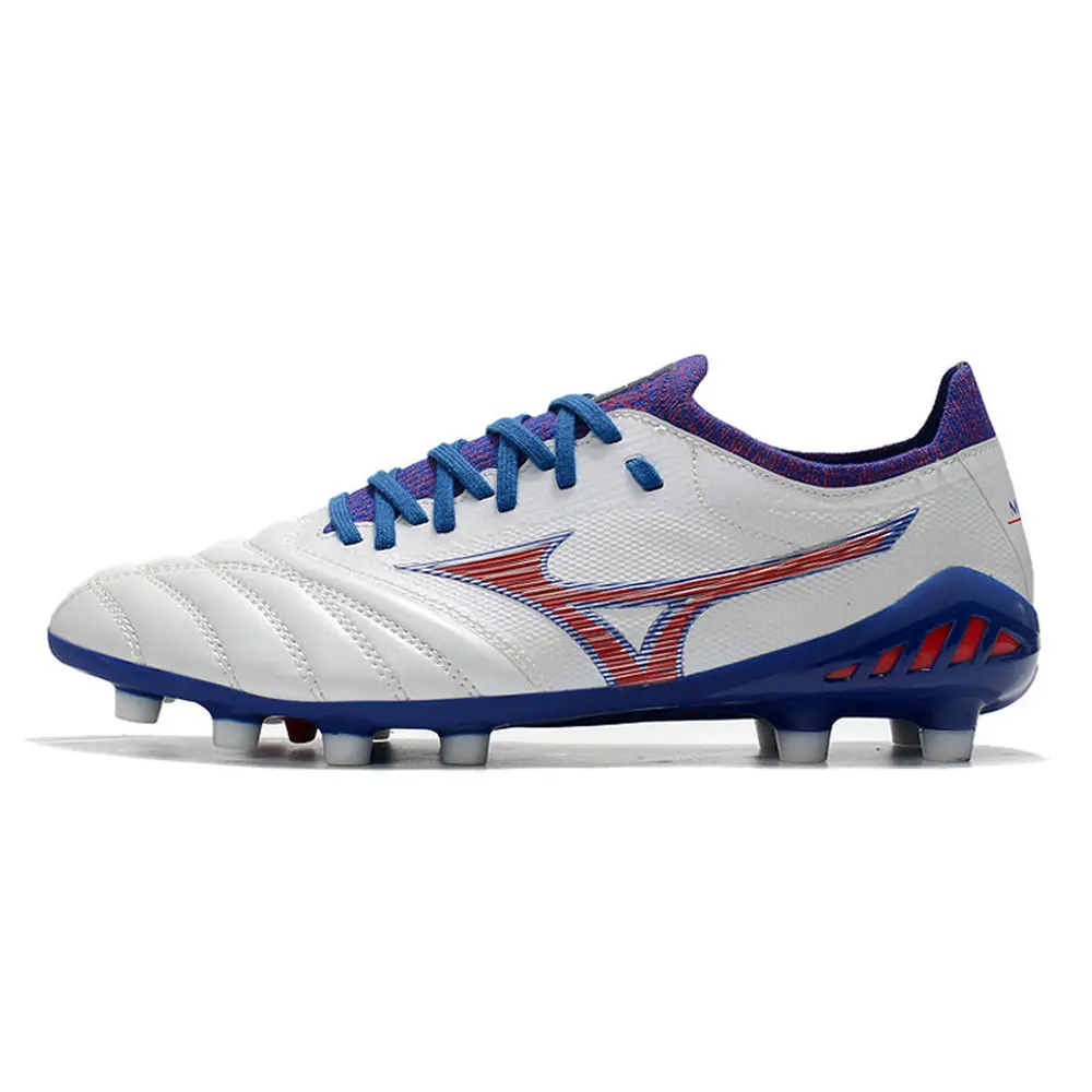 Chuteira Campo Mizuno Morelia Neo 3 FG Branca, Azul e Ver...