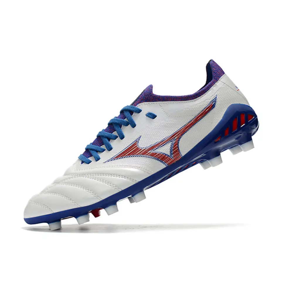Chuteira Campo Mizuno Morelia Neo 3 FG Branca, Azul e Ver...