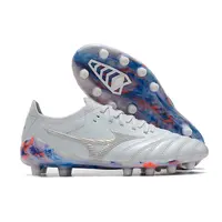 Chuteira Campo Mizuno Morelia Neo 3 FG Branca, Prata e Azul - imagem 2
