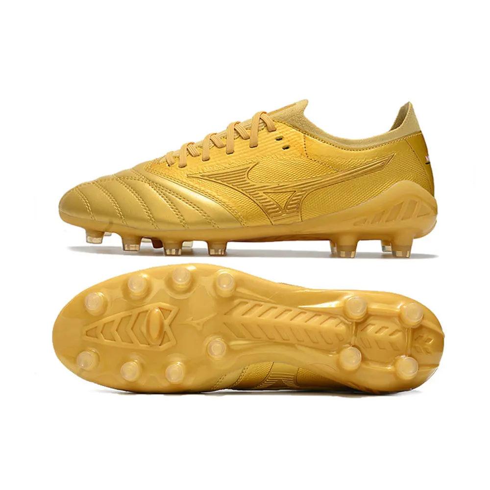 Chuteira Campo Mizuno Morelia Neo 3 FG Dourada