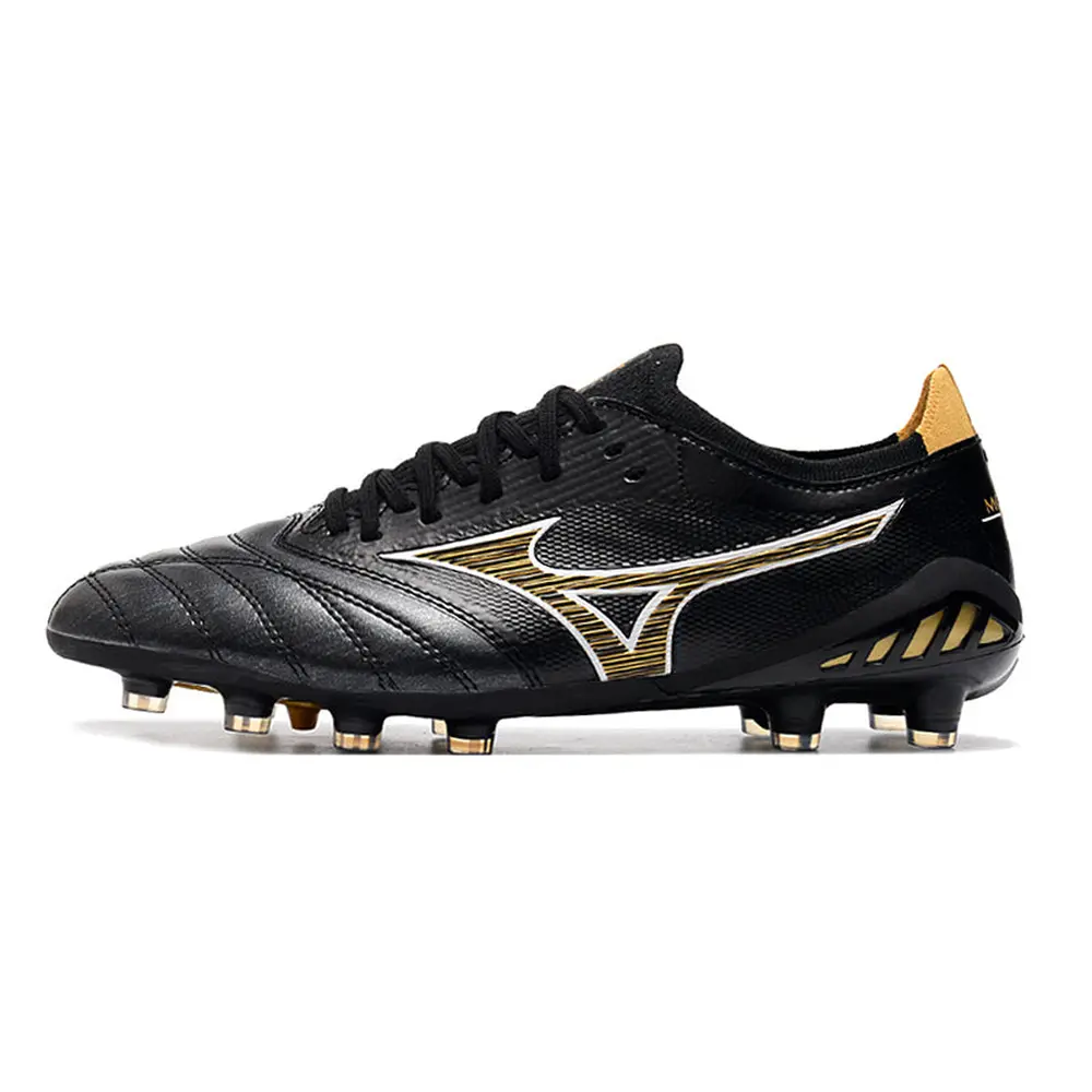 Chuteira Campo Mizuno Morelia Neo 3 FG Preta e Dourada