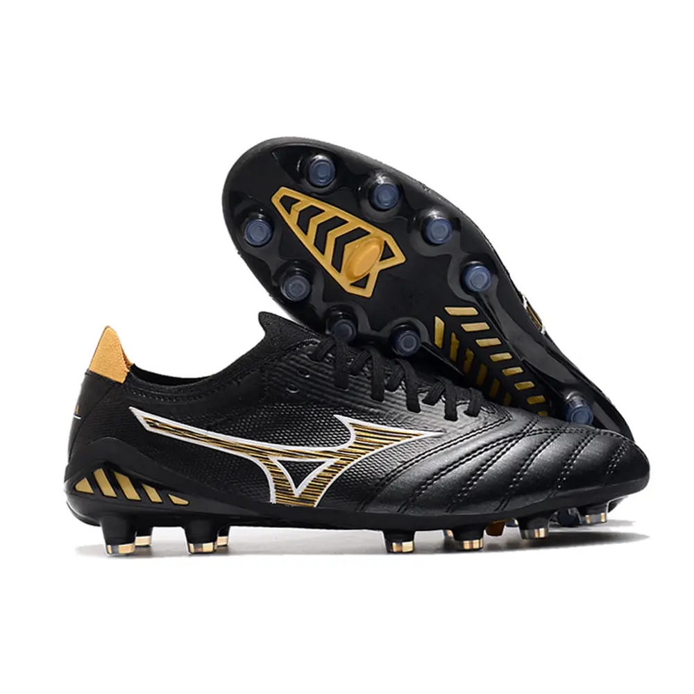 Chuteira Campo Mizuno Morelia Neo 3 FG Preta e Dourada