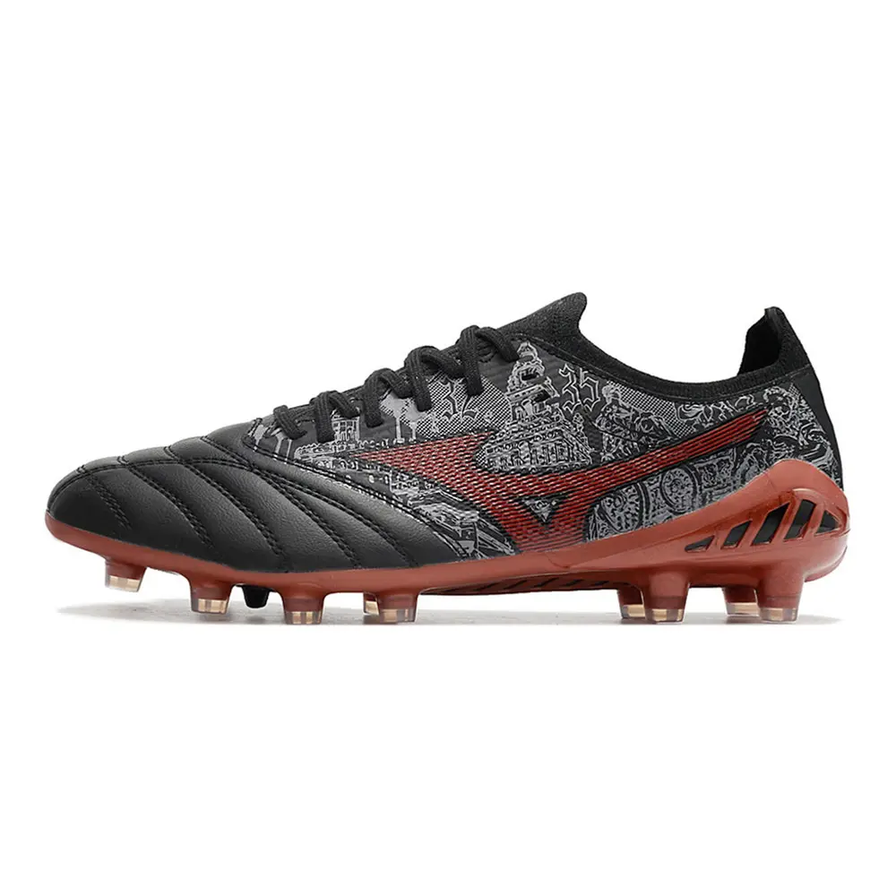Chuteira Campo Mizuno Morelia Neo 3 FG Preta e Vermelha