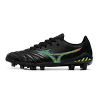 Chuteira Campo Mizuno Morelia Neo 3 FG Preta, Verde e Azul - imagem 1