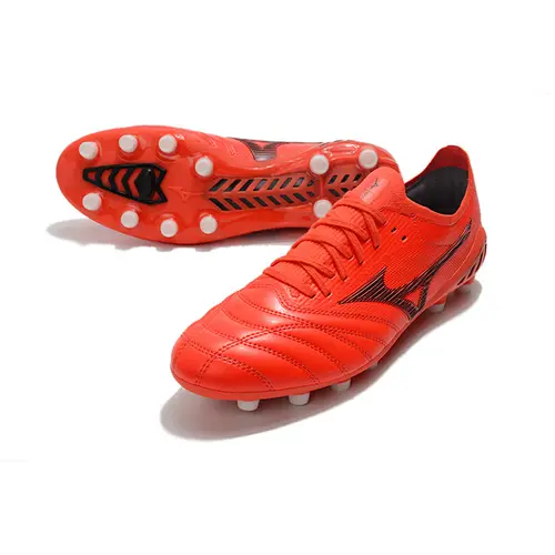 Chuteira Campo Mizuno Morelia Neo 3 FG Vermelha e Preta