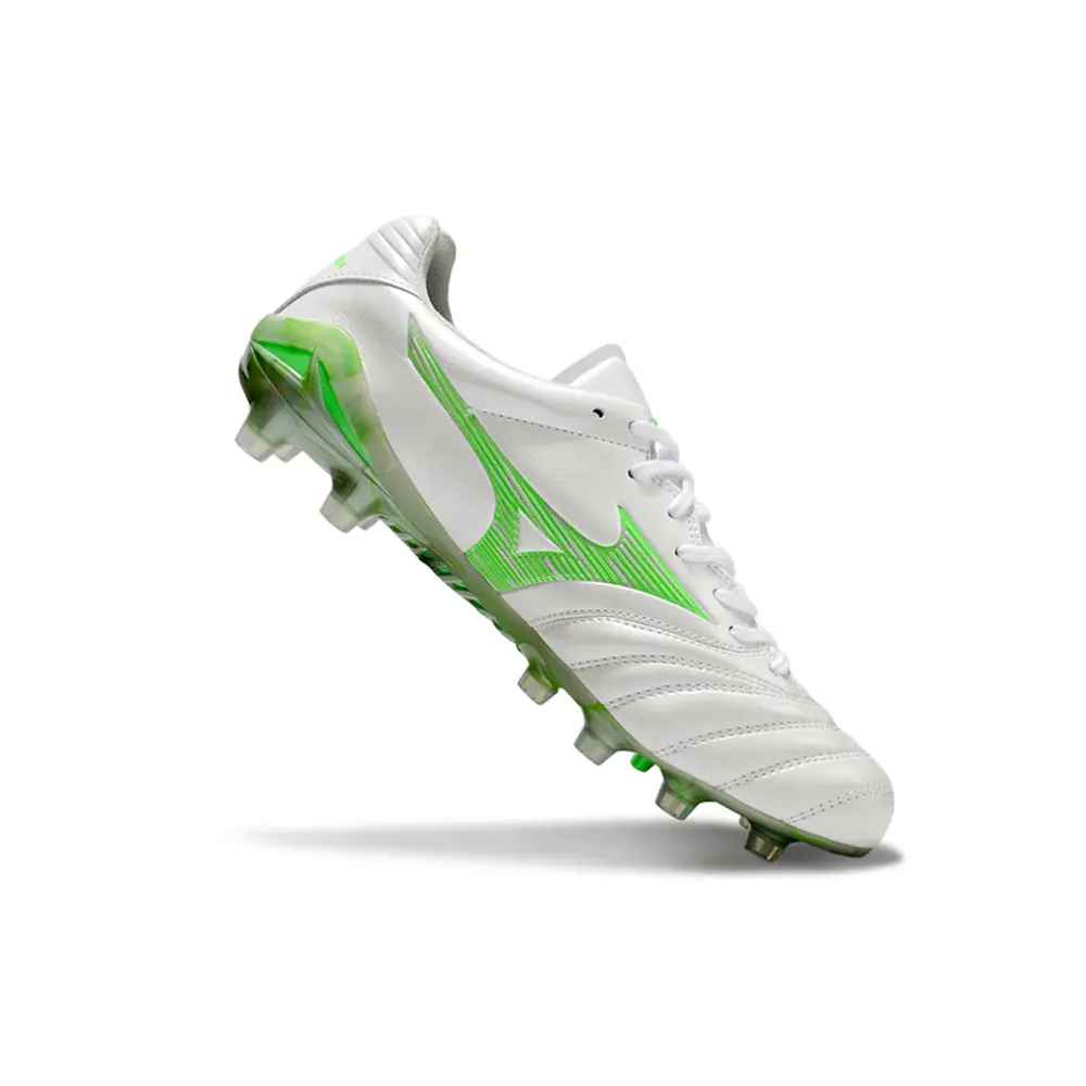 Chuteira Campo Mizuno Morelia Neo 4 Beta FG Branca e Verde