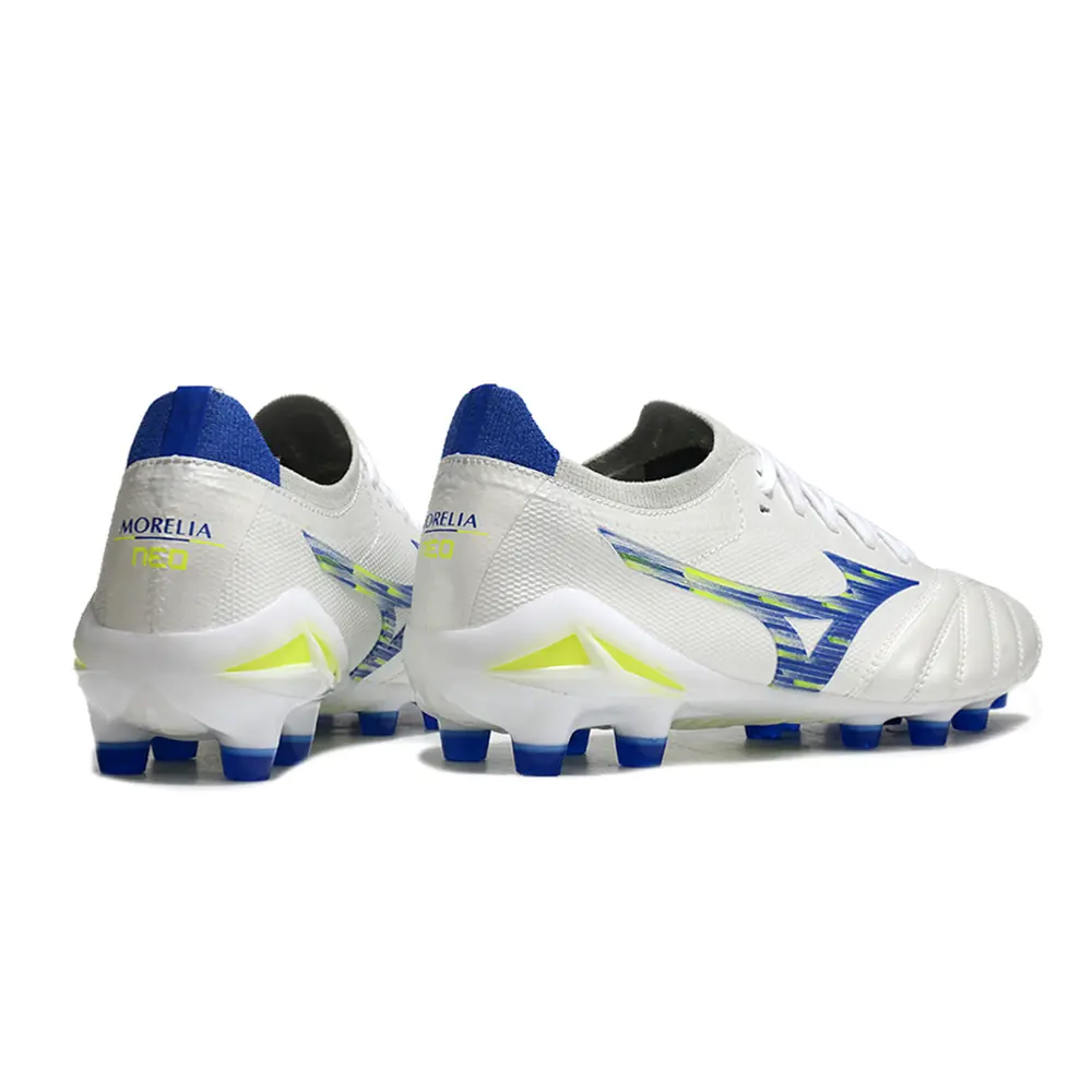Chuteira Campo Mizuno Morelia Neo 4 Beta FG Branca, Azul ...