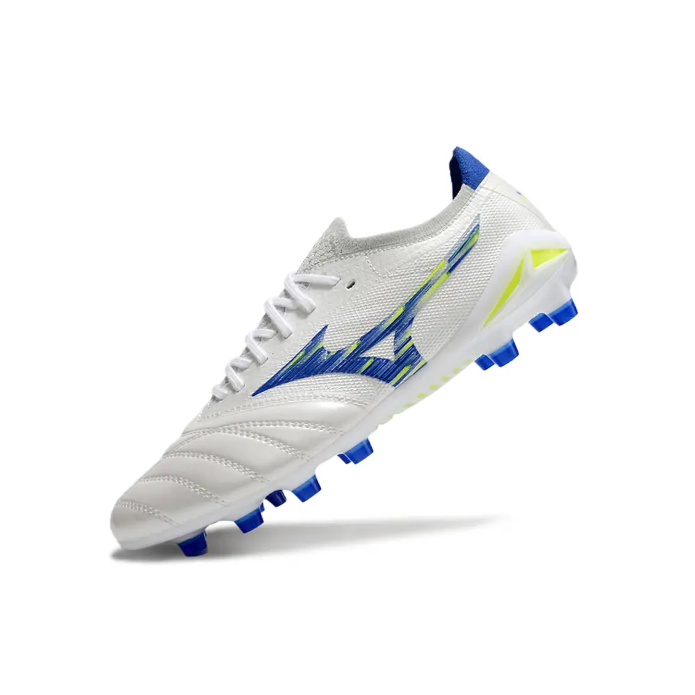 Chuteira Campo Mizuno Morelia Neo 4 Beta FG Branca, Azul ...