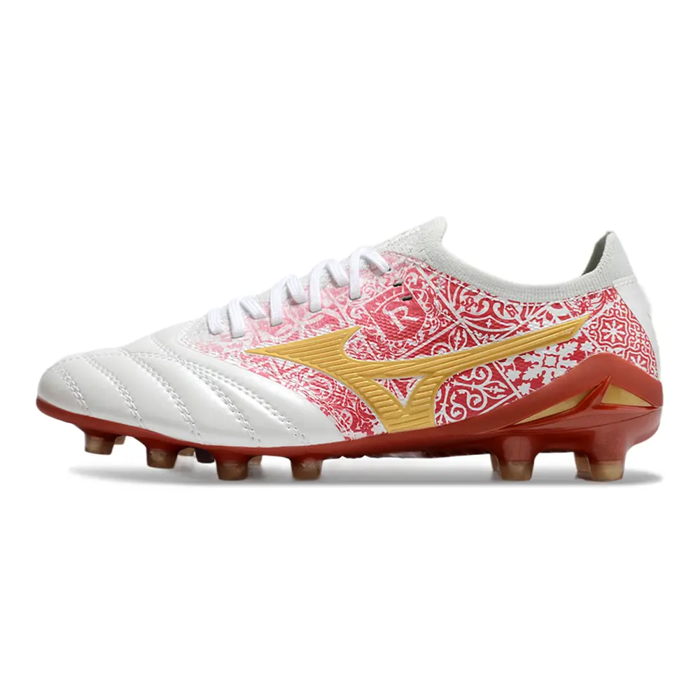 Chuteira Campo Mizuno Morelia Neo 4 Beta FG Branco e Verm...