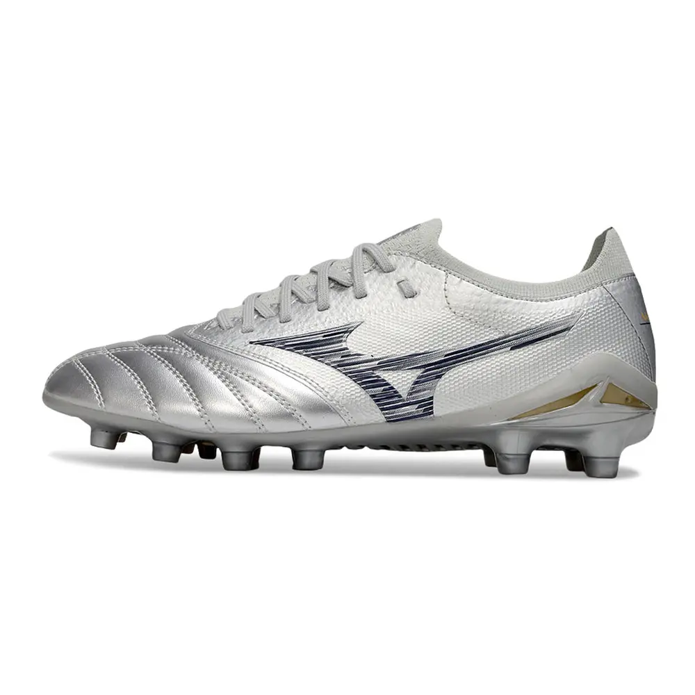 Chuteira Campo Mizuno Morelia Neo 4 Beta FG Prata