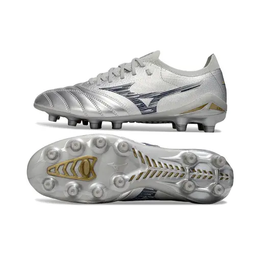 Chuteira Campo Mizuno Morelia Neo 4 Beta FG Prata