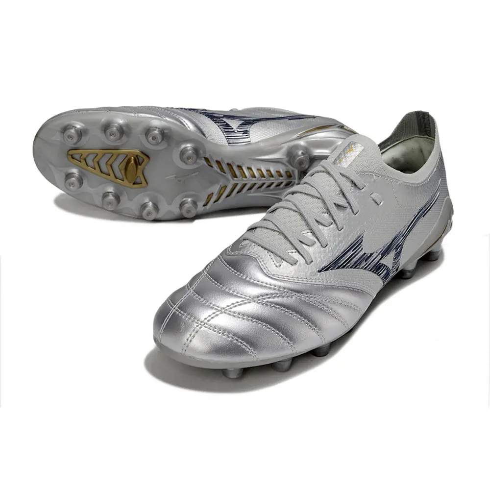 Chuteira Campo Mizuno Morelia Neo 4 Beta FG Prata
