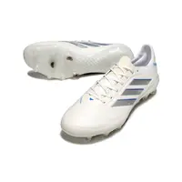 Chuteira Campo Adidas Copa Pure II Elite FG Branca e Azul - imagem 3