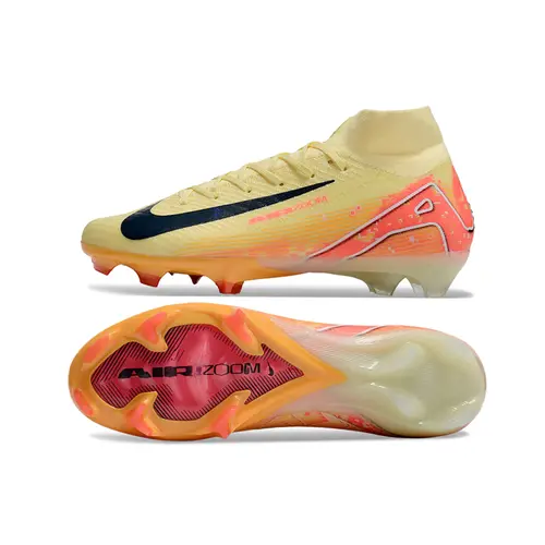 Chuteira Campo Nike Air Zoom Mercurial Superfly 10 Elite FG Amarelo e Laranja - Mbappé's