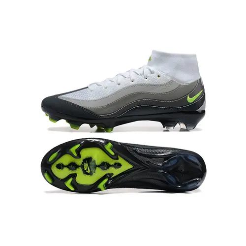 Chuteira Campo Nike Air Zoom Mercurial Superfly 10 Elite FG Branca, Cinza e Verde