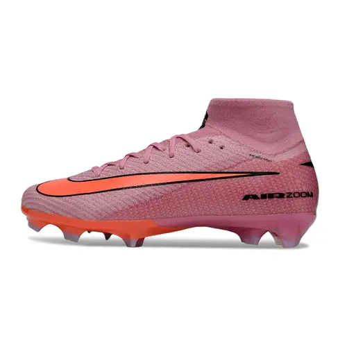 Chuteira Campo Nike Air Zoom Mercurial Superfly 10 Elite FG Rosê e Laranja
