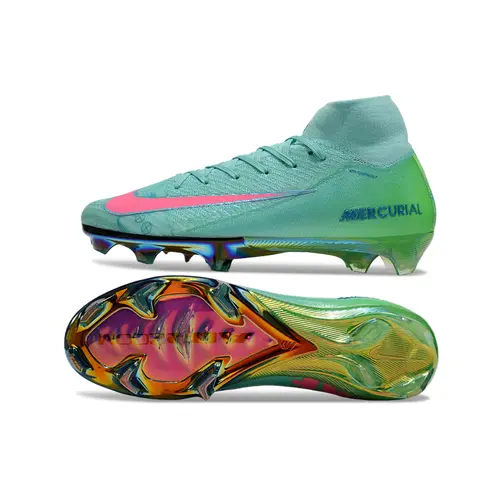 Chuteira Campo Nike Air Zoom Mercurial Superfly 10 Elite FG Verde e Rosa - Cosmic Speed