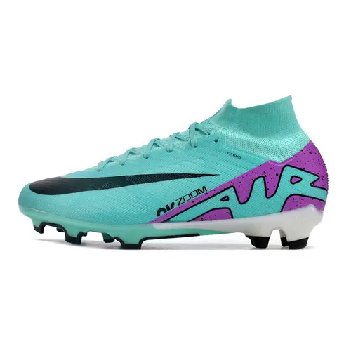 Chuteira Campo Nike Air Zoom Mercurial Superfly 9 Elite FG Azul e Roxo 