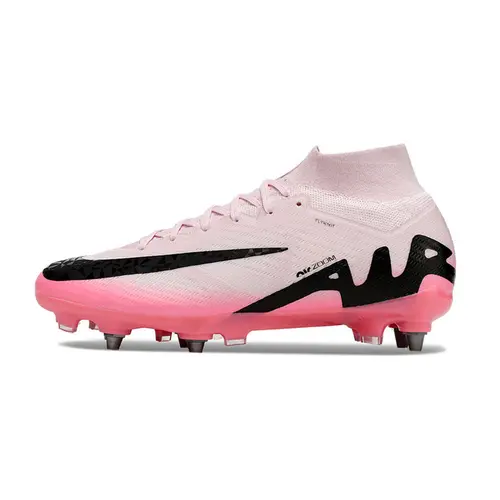Chuteira Campo Nike Air Zoom Mercurial Superfly 9 Elite Trava Mista Rosa e Preta - Mad Brilliance Pack