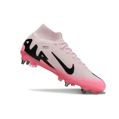 Chuteira Campo Nike Air Zoom Mercurial Superfly 9 Elite Trava Mista Rosa e Preta - Mad Brilliance Pack