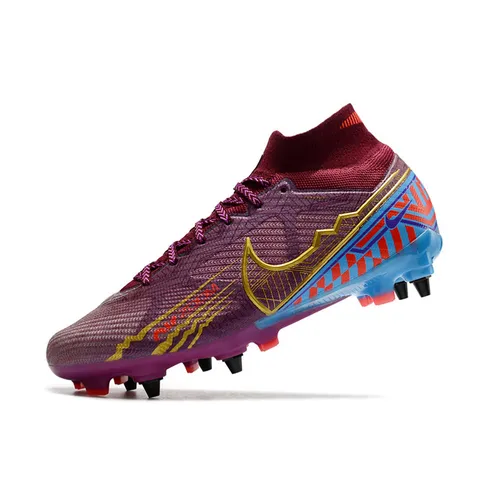 Chuteira Campo Nike Air Zoom Mercurial Superfly 9 Elite Trava Mista Roxa - Mbappe