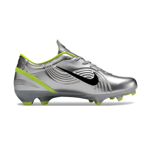 Chuteira Campo Nike Air Zoom Mercurial Vapor 1 Elite FG Prata e Verde - Ronaldo