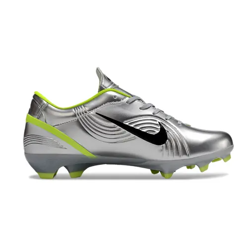Chuteira Campo Nike Air Zoom Mercurial Vapor 1 Elite FG Prata e Verde - Ronaldo