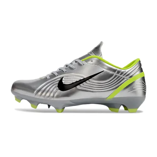 Chuteira Campo Nike Air Zoom Mercurial Vapor 1 Elite FG Prata e Verde - Ronaldo