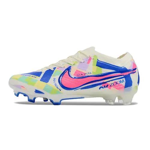 Chuteira Campo Nike Air Zoom Mercurial Vapor 15 Elite FG Branco, Azul e Rosa -  Rainbow