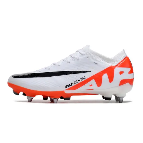 Chuteira Campo Nike Air Zoom Mercurial Vapor 15 Elite Trava Mista Branca e Laranja - Ready Pack
