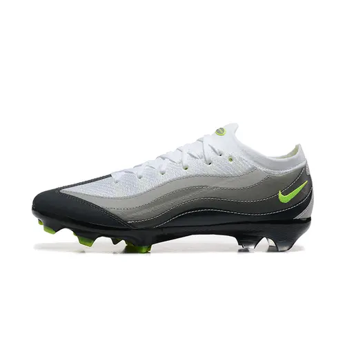 Chuteira Campo Nike Air Zoom Mercurial Vapor 16 Elite FG Branca, Cinza e Verde - Air Max 95