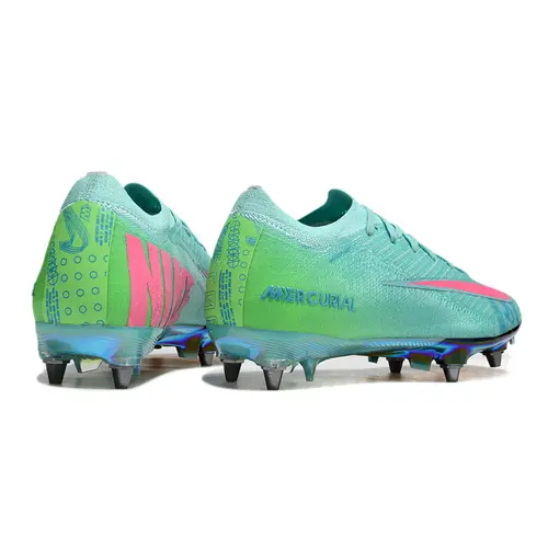 Chuteira Campo Nike Air Zoom Mercurial Vapor 16 Elite Trava Mista Verde e Rosa 