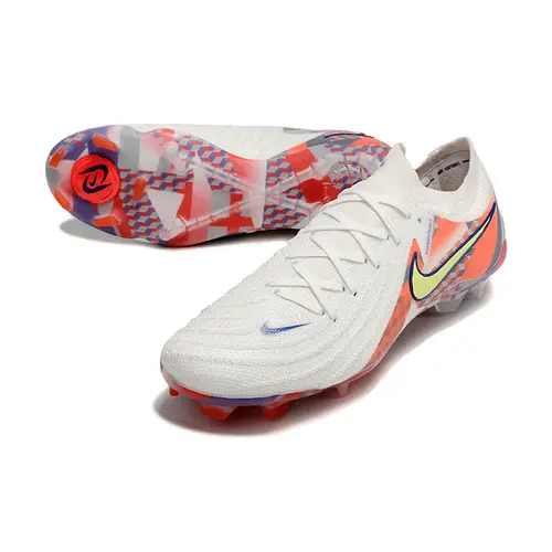 Chuteira Campo Nike Phantom GX 2 Elite FG Branca e Vermelha 