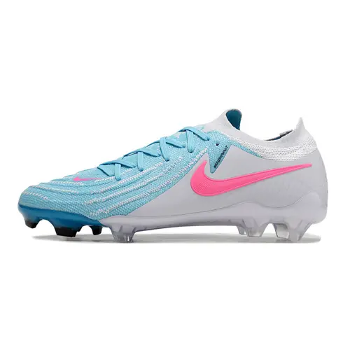 Chuteira Campo Nike Phantom GX 2 Elite FG Cinza, Azul e Rosa
