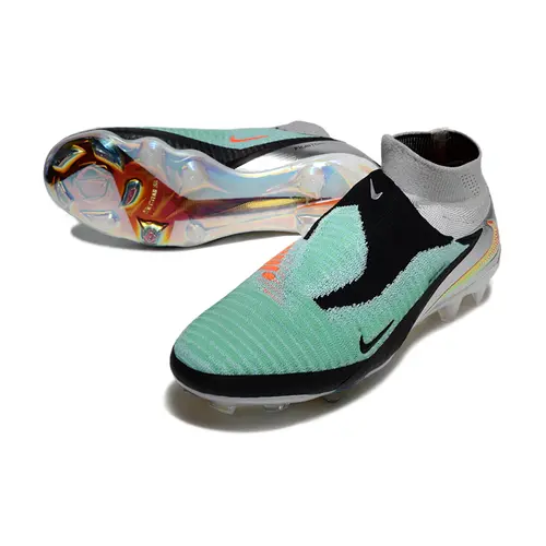 Chuteira Campo Nike Phantom GX 6 DF Elite FG Verde, Preto, Prata e Laranja