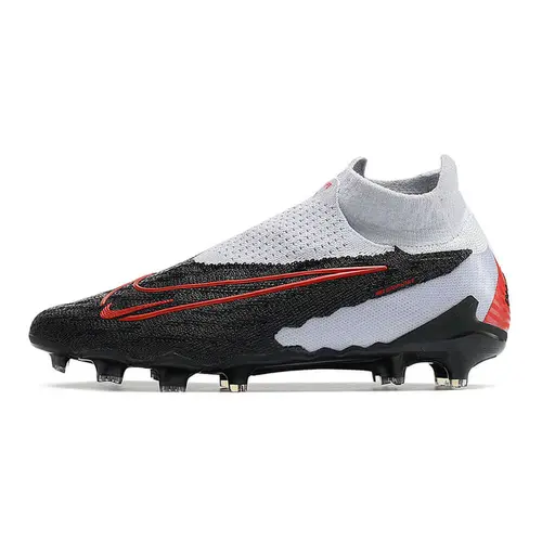 Chuteira Campo Nike Phantom GX DF Elite FG Branca, Preta e Vermelha