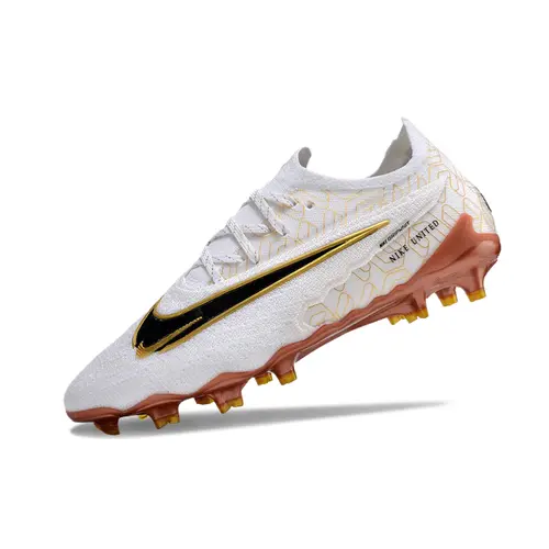 Chuteira Campo Nike Phantom GX Elite FG Branca e Dourada 