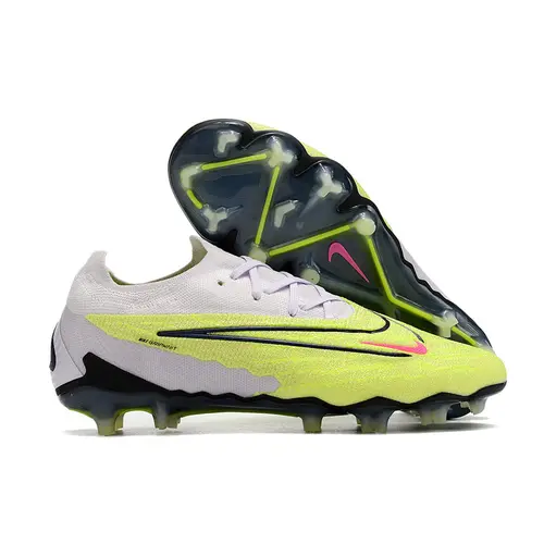 Chuteira Campo Nike Phantom GX Elite FG Branca e Verde - Luminous Pack