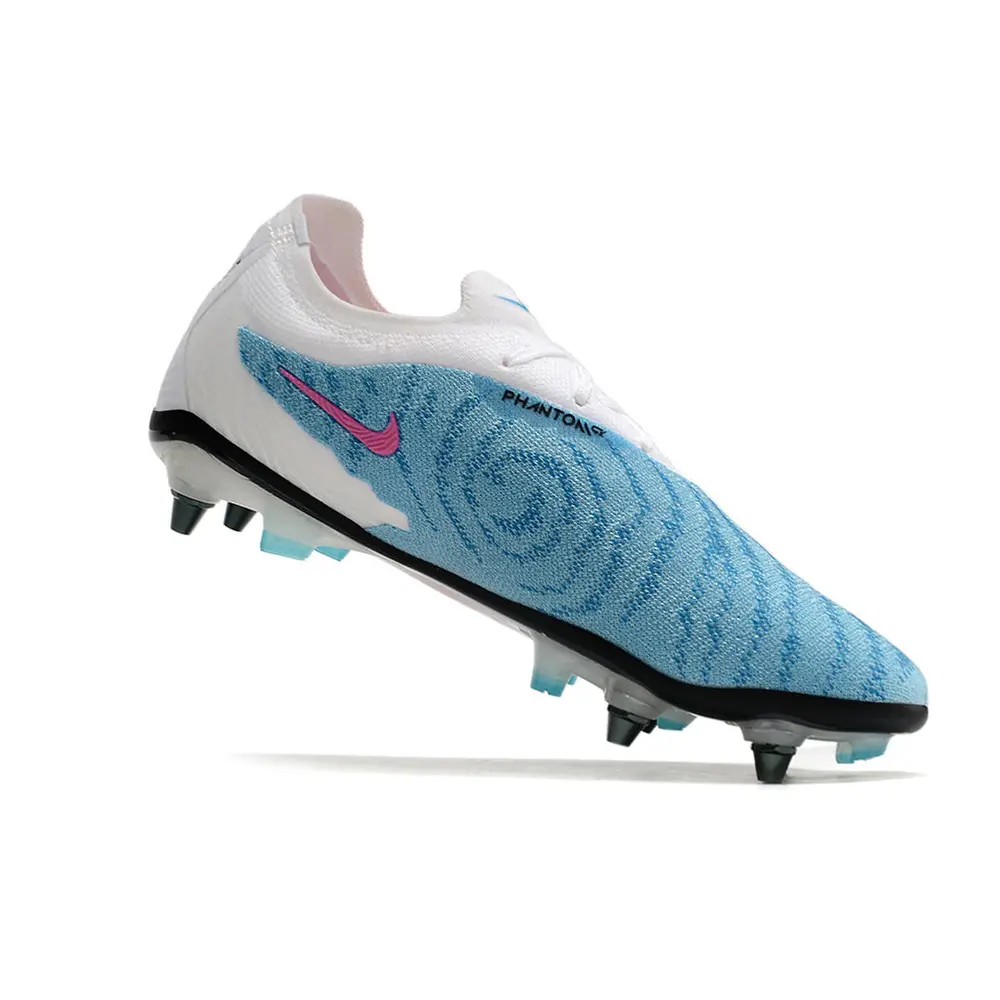 Chuteira Campo Nike Phantom GX | Trava Mista Branca e Azul