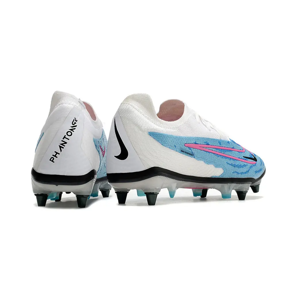 Chuteira Campo Nike Phantom GX | Trava Mista Branca e Azul