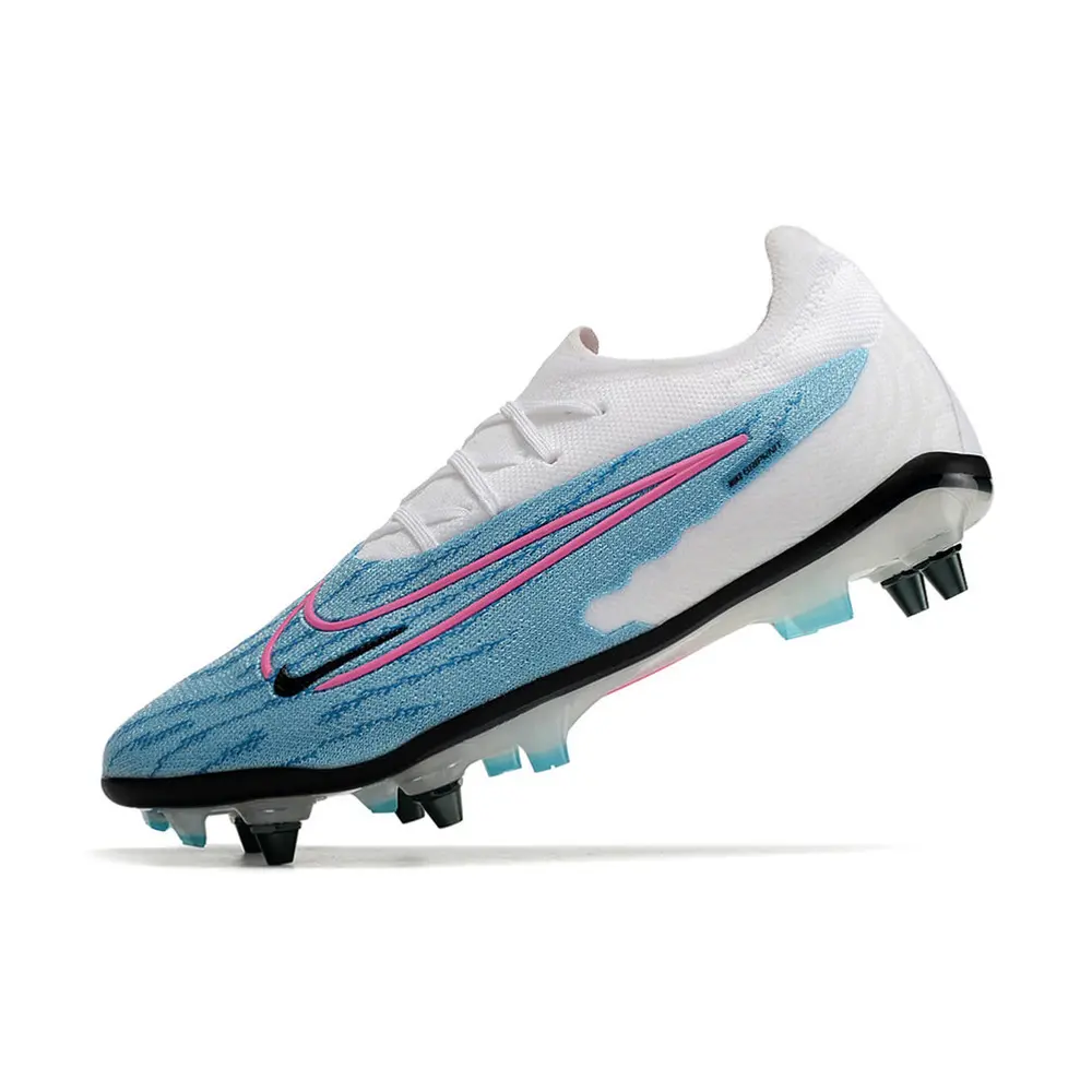Chuteira Campo Nike Phantom GX | Trava Mista Branca e Azul