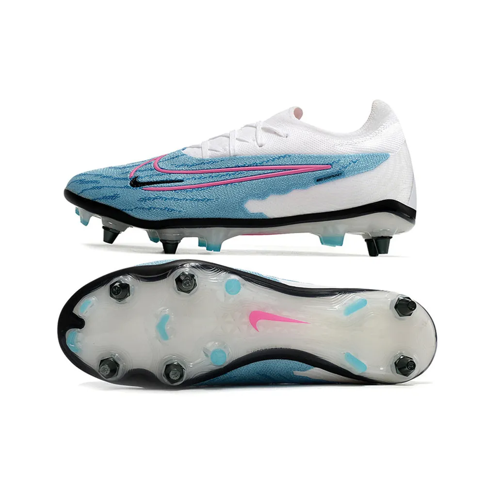 Chuteira Campo Nike Phantom GX | Trava Mista Branca e Azul