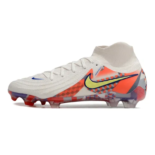 Chuteira Campo Nike Phantom Luna 2 Elite FG Branca e Vermelha  - Barna Pack