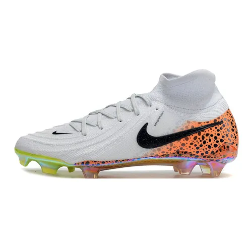 Chuteira Campo Nike Phantom Luna 2 Elite FG Branca, Preto e Laranja 