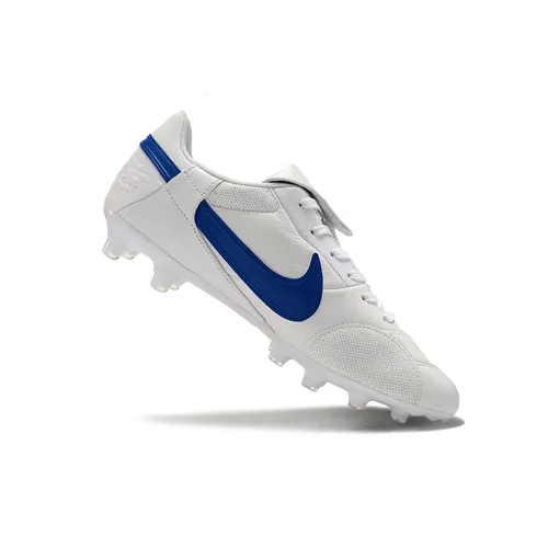 Chuteira Campo Nike Premier 3 FG Branca e Azul 