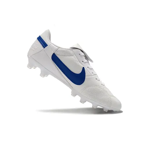 Chuteira Campo Nike Premier 3 FG Branca e Azul 